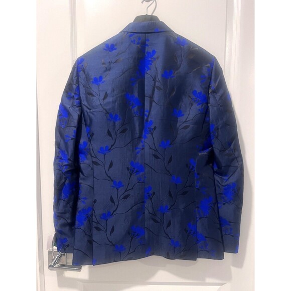 Paisley & Gray Men's Slim Fit Blue Floral Suit Blazer Tuxedo Jacket Size 38R - Picture 10 of 16